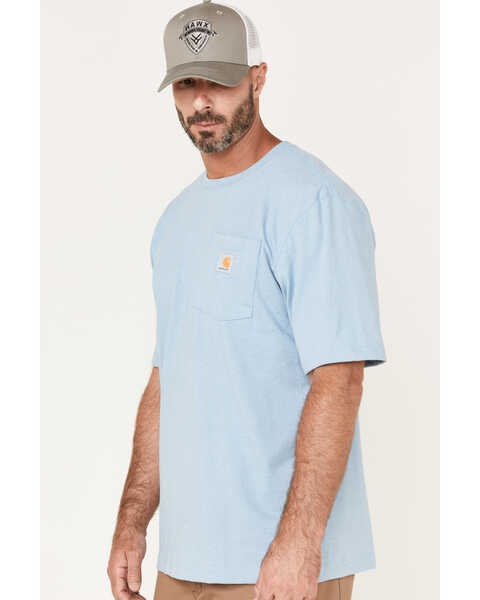 Image #2 - Carhartt Men's Loose Fit Heavyweight Logo Pocket Work T-Shirt, Light Blue, hi-res