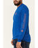 Image #3 - HOOey Men's Habitat Bamboo Logo Long Sleeve T-Shirt , Blue, hi-res
