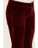 Image #2 - Rock & Roll Denim Girls' Velvet Stretch Button Flare Jeans, Red, hi-res
