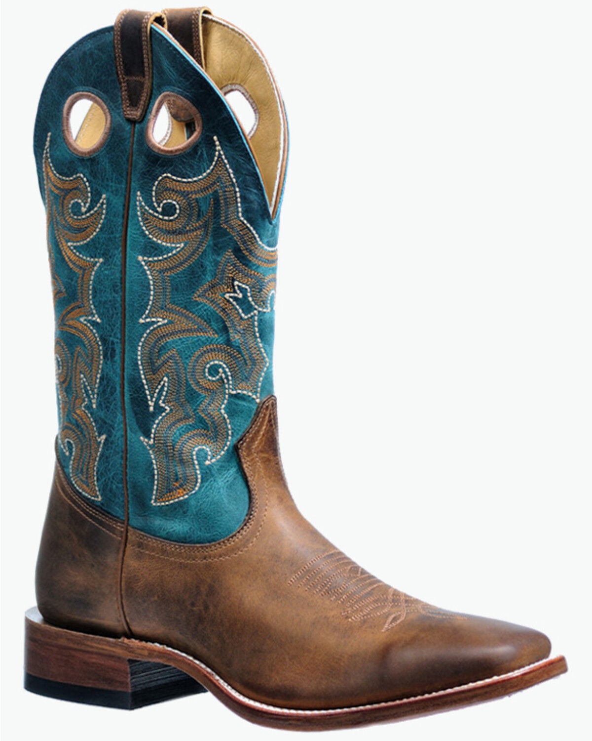 Boulet Men's Western Boots - Broad Square Toe, Tan, hi-res