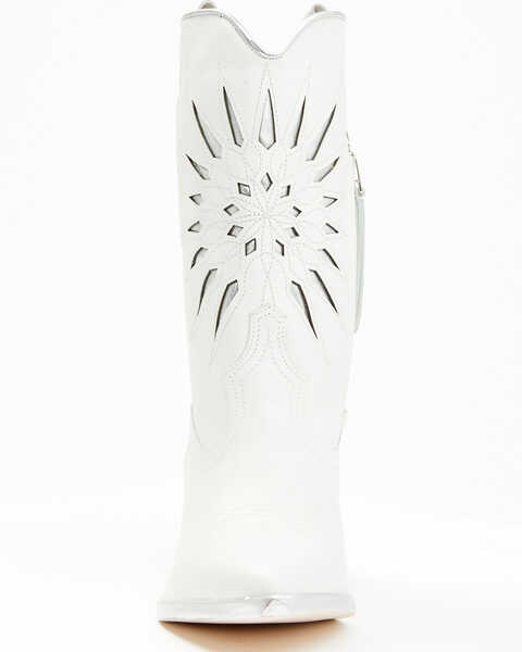 Image #4 - Golo Women's Mae Sun Inlay Western Fashion Boots - Snip Toe , White, hi-res