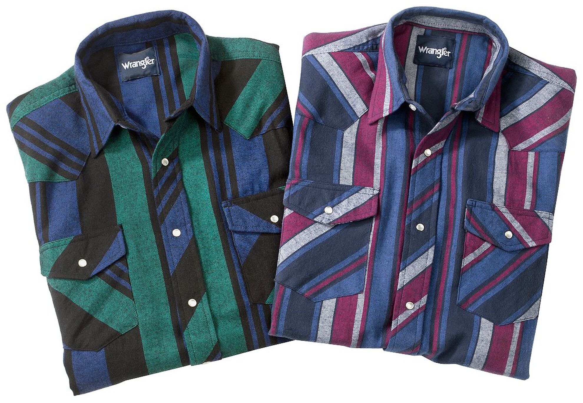 Wrangler Assorted Striped 4.5 oz. Flannel Long Sleeve Shirts - Country  Outfitter