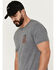 Image #3 - Howitzer Men's Freedom Spine Short Sleeve Graphic T-Shirt, Charcoal, hi-res