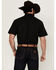 Image #4 - Rodeo Clothing Men's Tonal Satin Striped Short Sleeve Pearl Snap Western Shirt, Black, hi-res