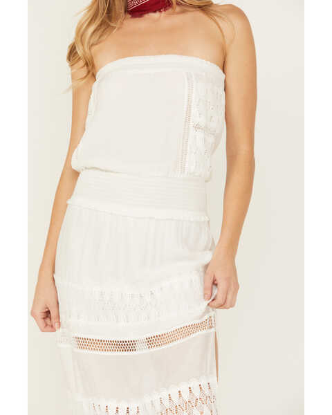 Image #3 - Revel Women's Strapless Maxi Dress, White, hi-res