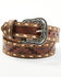 Image #1 - G-Bar-D Men's Southwestern Print Stitched Belt, Dark Brown, hi-res