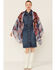 LaBiz Women's Navy & Burgundy Floral Short Kimono, Navy, hi-res