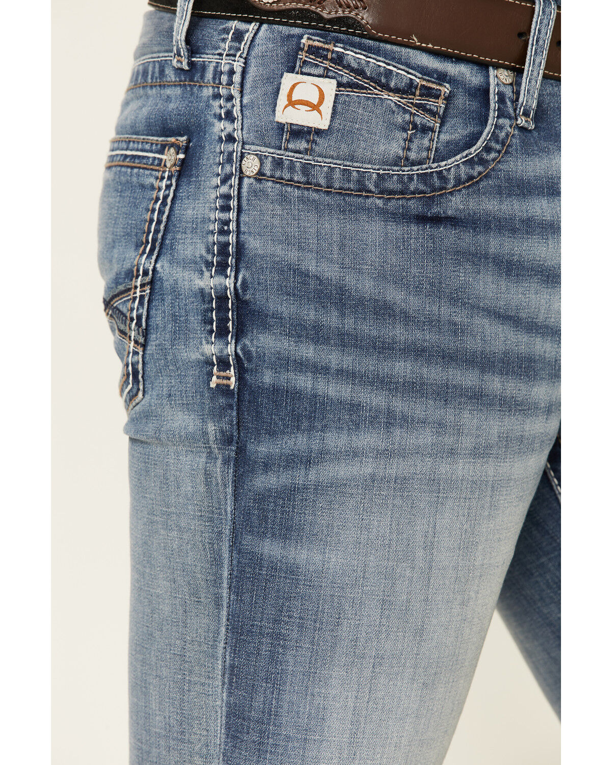 Image #3 - Cinch Men's Boot Barn Exclusive Ian Medium Stonewash Performance Slim Bootcut Jeans, , hi-res
