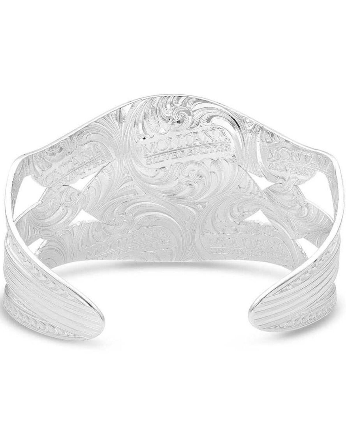 Image #2 - Montana Silversmiths Women's Courage & Strength Feather Cut-Out Cuff Bracelet, Silver, hi-res