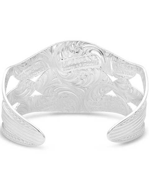 Image #2 - Montana Silversmiths Women's Courage & Strength Feather Cut-Out Cuff Bracelet, Silver, hi-res