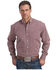Image #1 - Stetson Men's Geo Print Long Sleeve Button-Down Western Shirt, Wine, hi-res