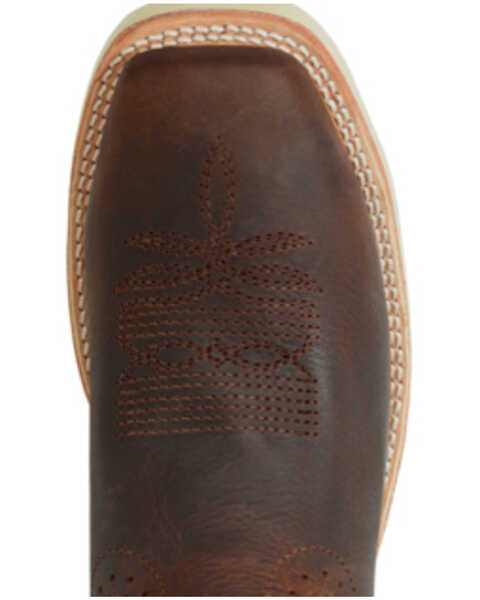 Image #4 - Double H Men's Wooten Western Boots - Broad Square Toe, Distressed Brown, hi-res