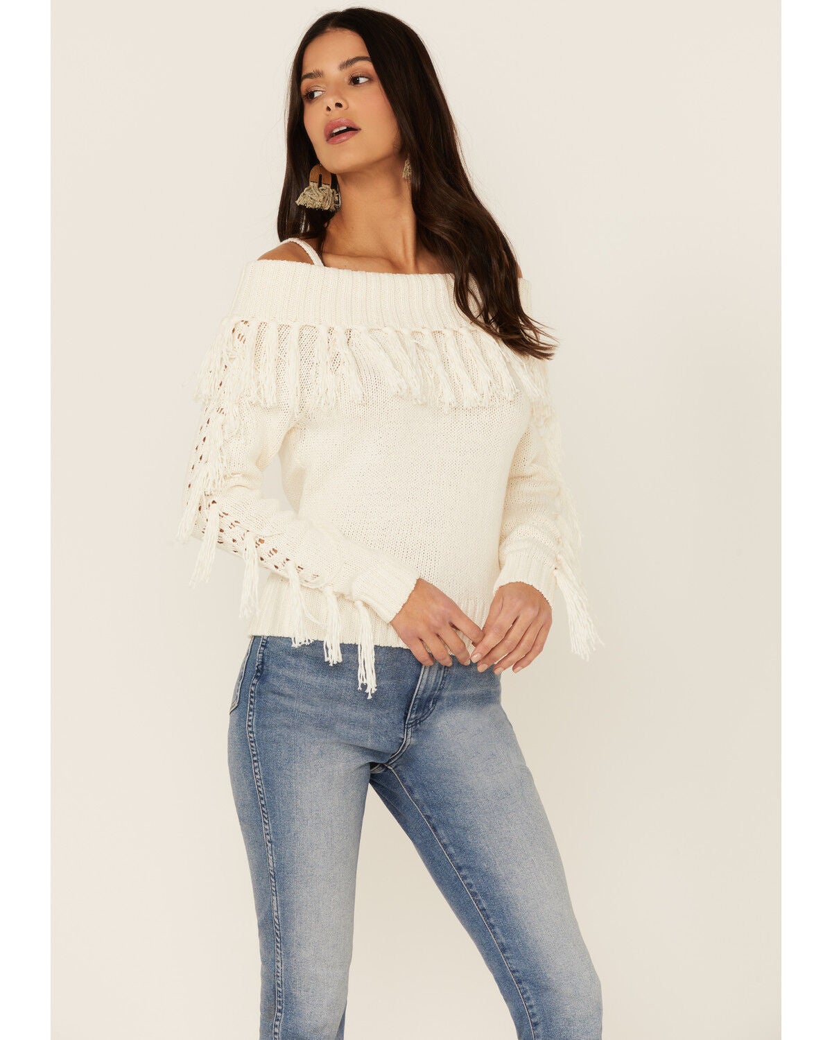 knit sweater off the shoulder