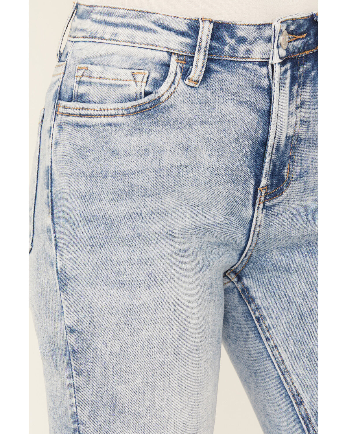 Vervet Women's Light Wash High Rise Faded Bootcut Jeans