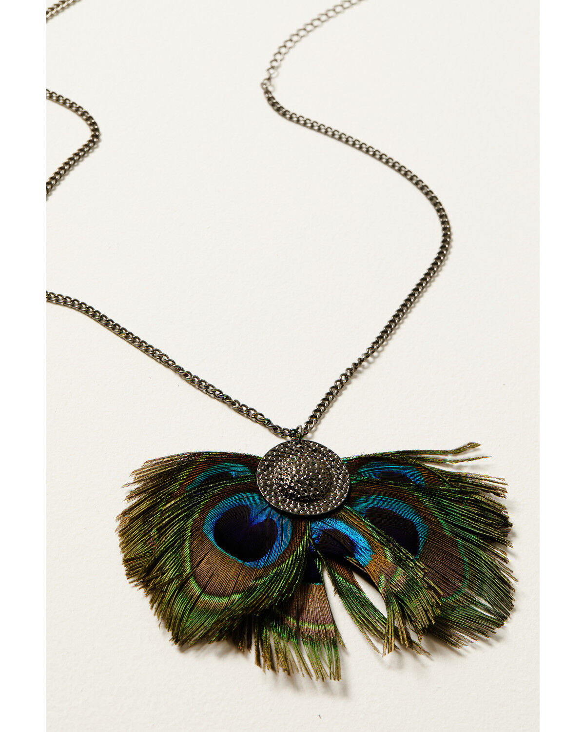 Image #2 - Shyanne Women's Enchanted Forest Peacock Feather Necklace, Pewter, hi-res