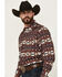 Image #2 - Rodeo Clothing Men's Southwestern Print Long Sleeve Snap Western Shirt, Burgundy, hi-res