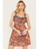 Image #1 - Angie Women's Ruffle Sleeve Tank Mini Dress, Rust Copper, hi-res