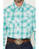 Image #3 - Wrangler Men's Logo Plaid Print Long Sleeve Snap Western Shirt, Turquoise, hi-res