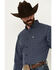 Image #2 - Ariat Men's Prestcot Windowpane Plaid Print Long Sleeve Performance Shirt - Big, Navy, hi-res