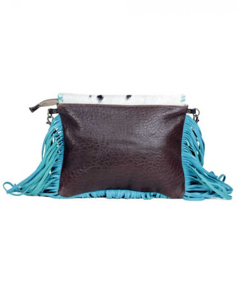 Image #3 - Myra Bag Women's Effervescence Leather & Hair-on Tooled Bag, Turquoise, hi-res