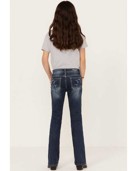 Image #3 - Grace in LA Girls' Medium Wash Horse Outline Bootcut Jeans, Blue, hi-res