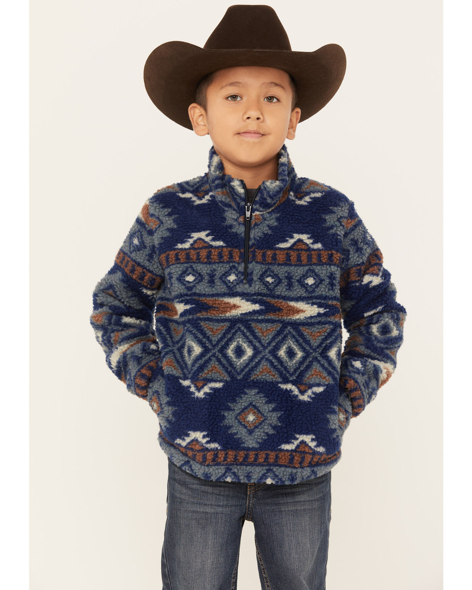 Wrangler Boys' Southwestern Print Sherpa Quarter-Zip Jacket - Country  Outfitter