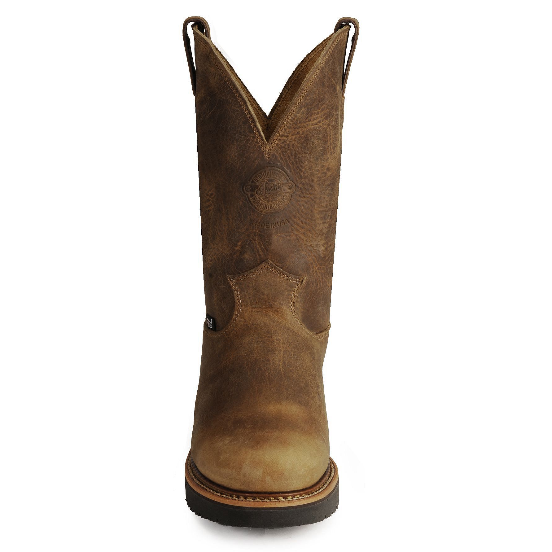 justin men's pull on work boots