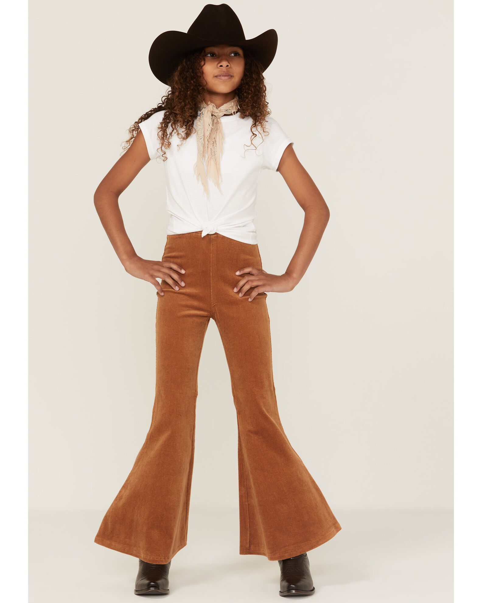 Chrysanthemum Little Girls Corduroy Pull On Flare Pants Country