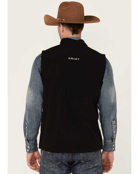 Image #4 - Ariat Men's Vernon Softshell Logo Vest, Black, hi-res