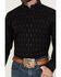 Image #3 - RANK 45® Men's Lotus Abstract Striped Long Sleeve Button-Down Stretch Western Shirt, Black, hi-res