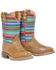 Tin Haul Girls' Llama Queen Serape Western Boots - Square Toe, Brown, hi-res