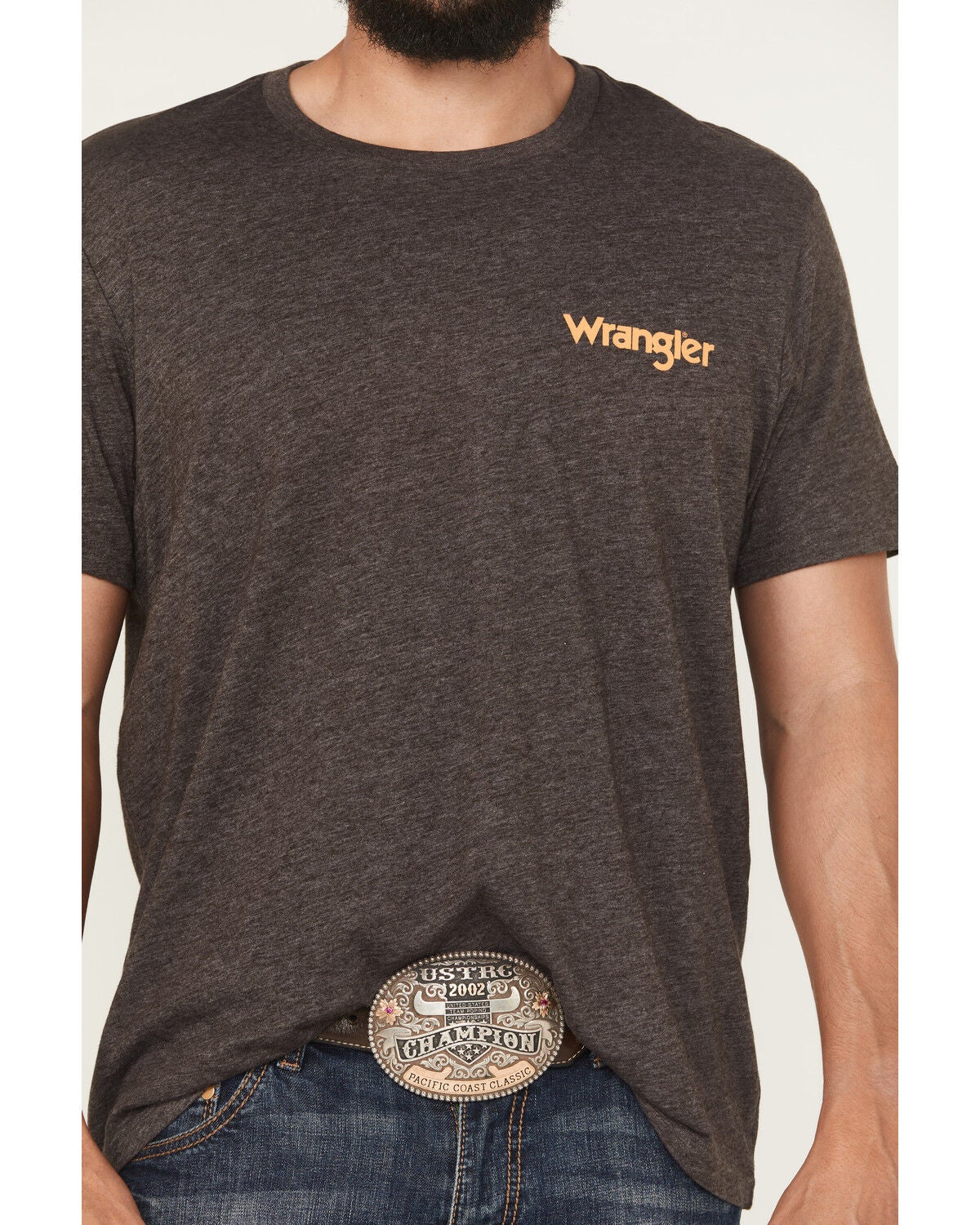 Image #3 - Wrangler Men's Cowboy Logo Short Sleeve Graphic T-Shirt, Dark Brown, hi-res