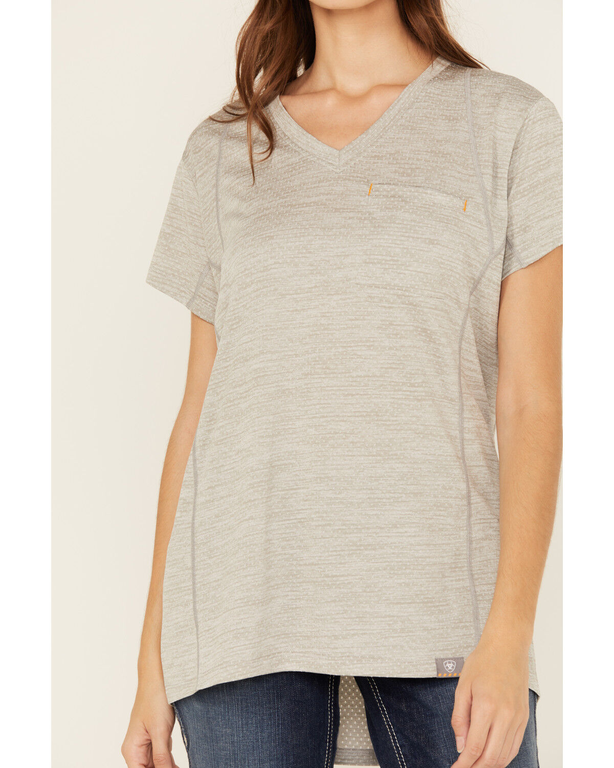 Image #3 - Ariat Women's Rebar Evolution Short Sleeve Work Tee, Dark Grey, hi-res