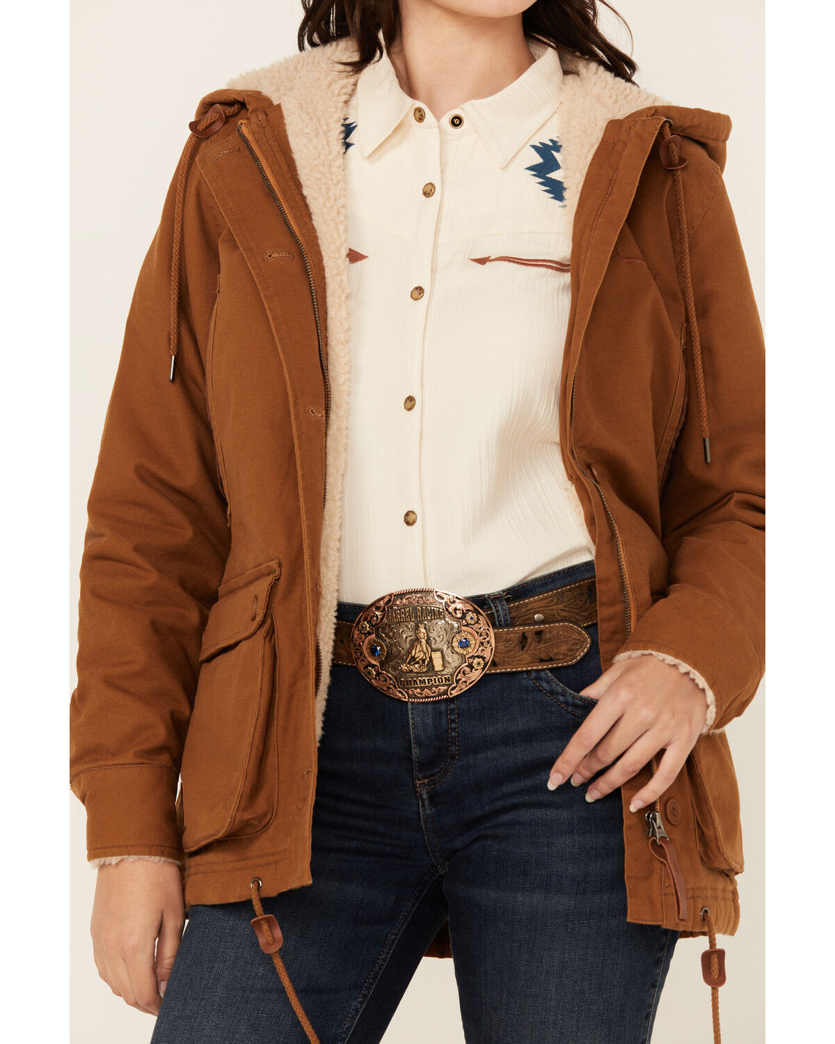Image #3 - Kimes Ranch Women's Awa Sherpa Lined Jacket, Brown, hi-res
