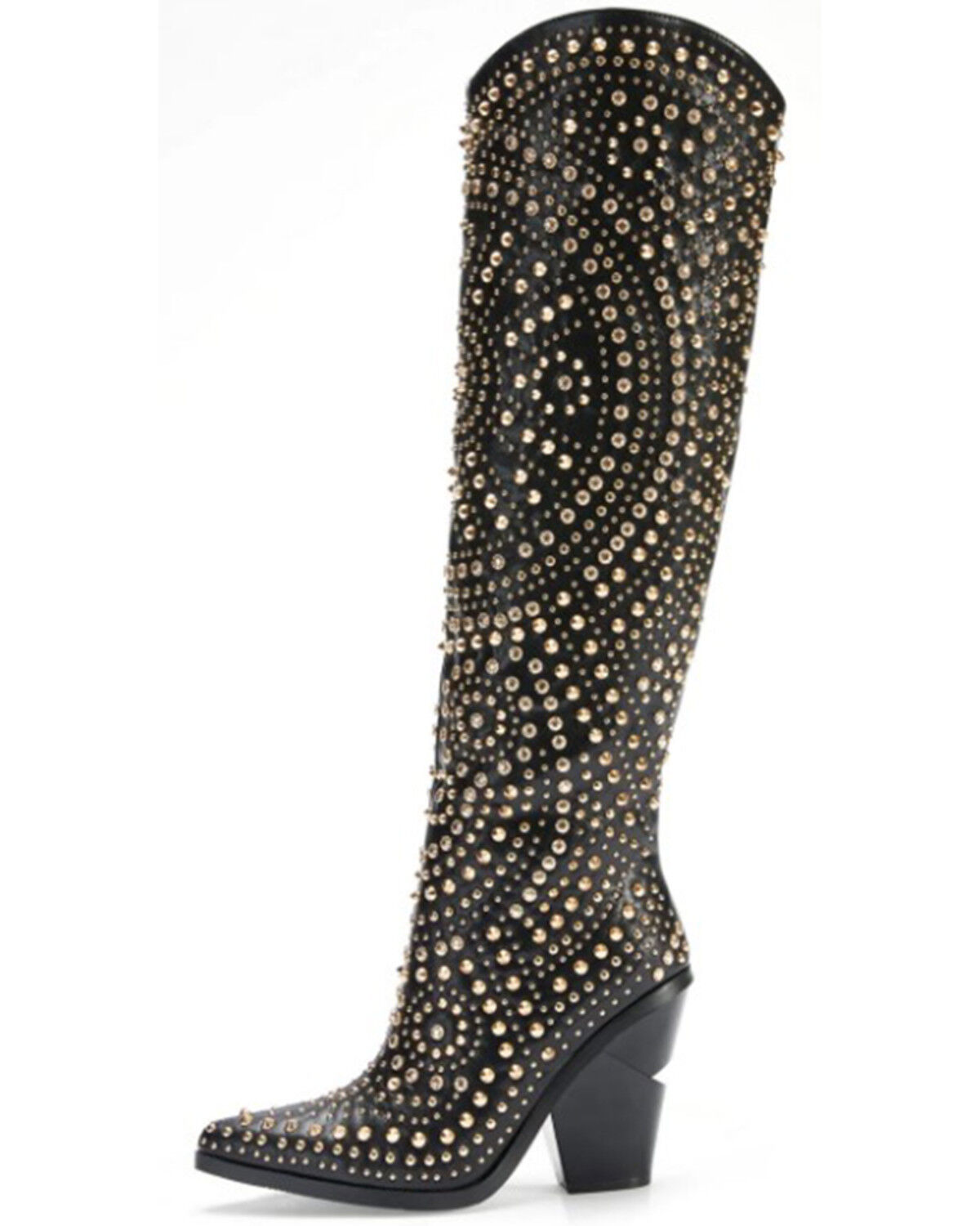Image #3 - Azalea Wang Women's Texas Rhinestone Western Boots - Round Toe, Black, hi-res