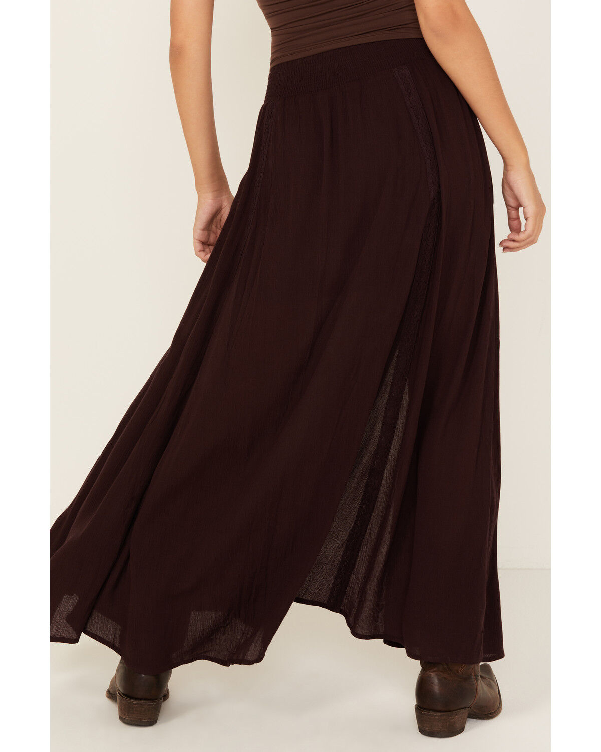 Image #4 - Shyanne Women's Lace Inset Maxi Skirt, Chocolate, hi-res