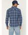 Image #4 - Levi's Men's Niklas Plaid Print Long Sleeve Snap Long Sleeve Flannel Shirt, Navy, hi-res