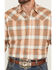 Image #3 - Stetson Men's Dobby Plaid Print Long Sleeve Snap Western Shirt, Tan, hi-res