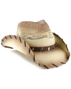 Cody James Saddle Straw Cowboy Hat, Brown, hi-res