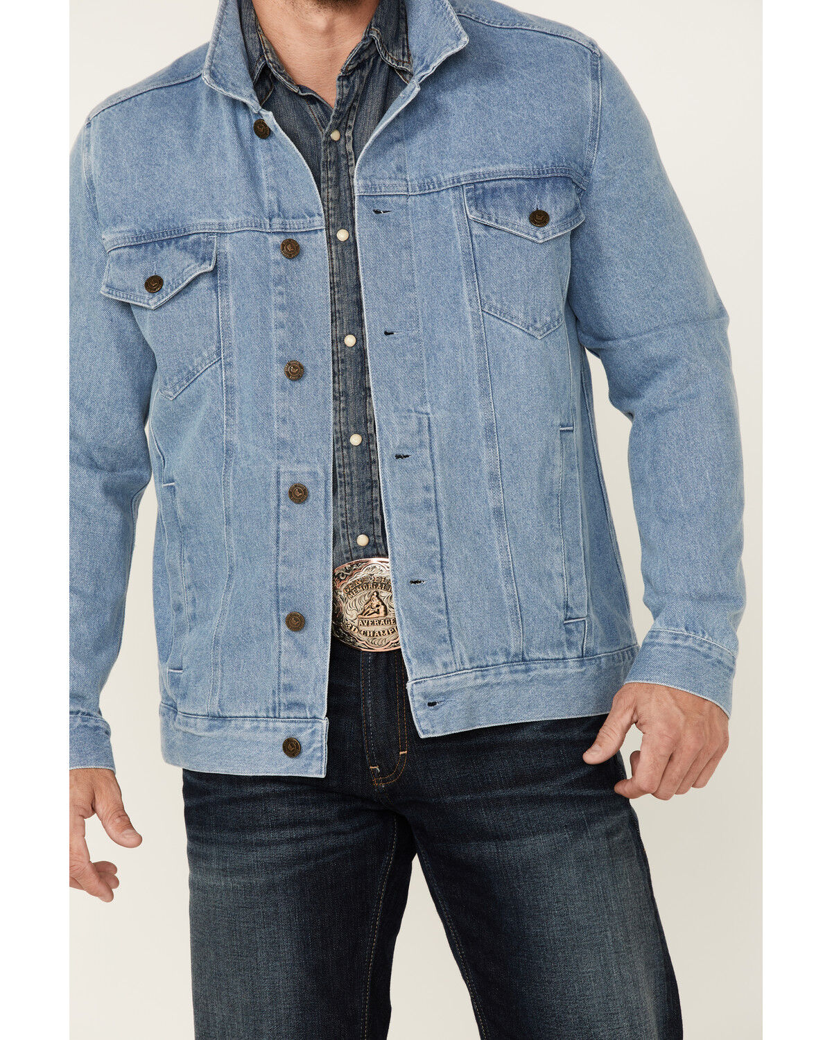 Image #4 - Cody James Men's Coasting Light Wash Button-Front Unlined Denim Jacket, Indigo, hi-res