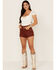 Image #1 - Idyllwind Women's Brady Frayed Hem Shorts, Brown, hi-res