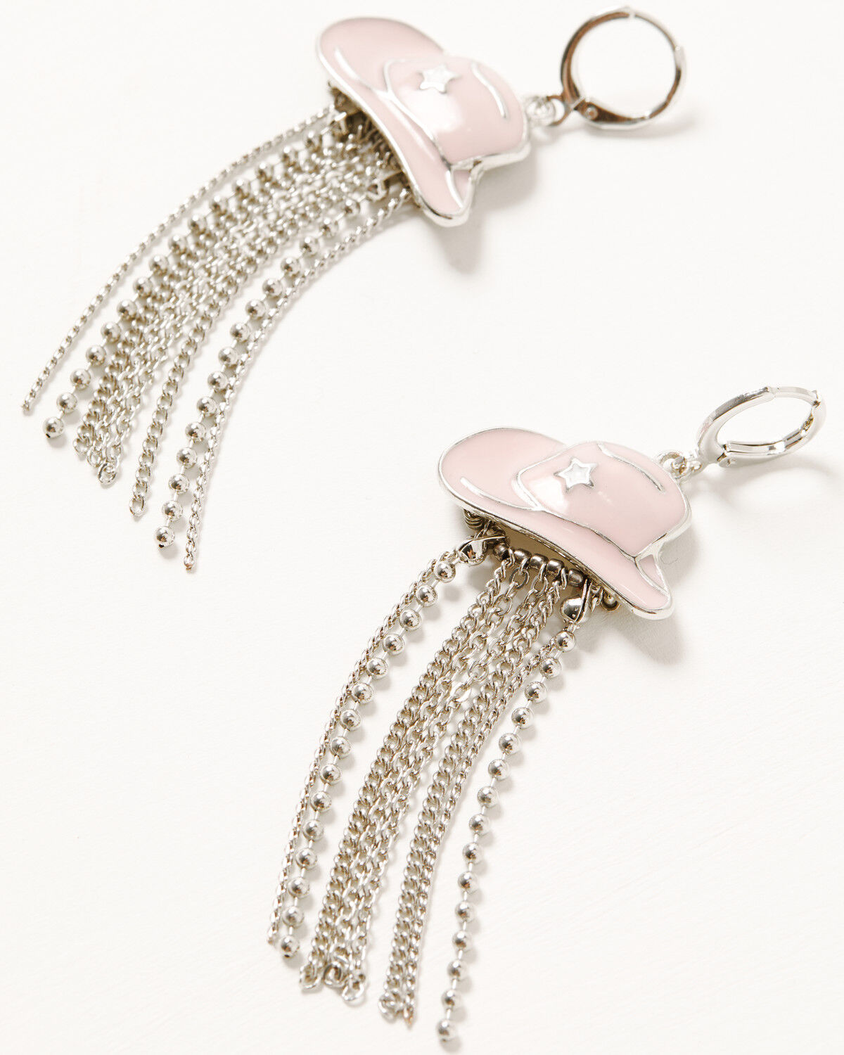 Image #2 - Shyanne Women's Cowboy Hat Fringe Earrings, Pink, hi-res