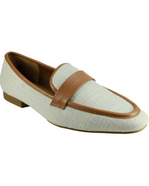 Image #1 - Band of the Free Women's Flat Linen Loafer - Moc Toe, Natural, hi-res