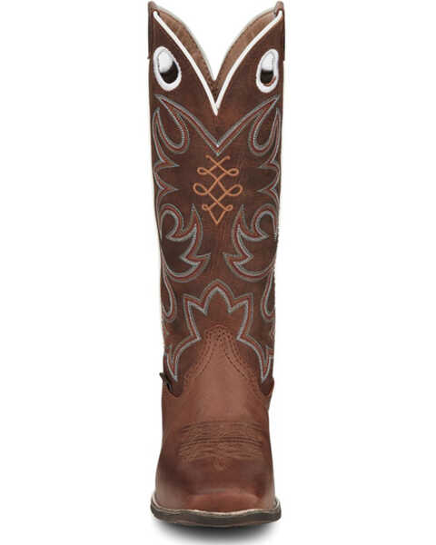 Image #4 - Justin Women's Western Boots - Broad Square Toe, Brown, hi-res