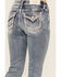 Image #2 - Miss Me Women's Medium Wash Mid Rise 34" Bootcut Stretch Denim Jeans, Medium Wash, hi-res
