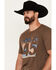 Image #2 - RANK 45® Men's Orwell Short Sleeve Graphic T-Shirt, Chocolate, hi-res