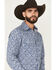 Image #2 - Stetson Men's Floral Print Long Sleeve Snap Western Shirt, Blue, hi-res