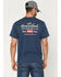 Image #1 - Levi's Men's Indie Prep Script Logo Short Sleeve Graphic T-Shirt, Blue, hi-res