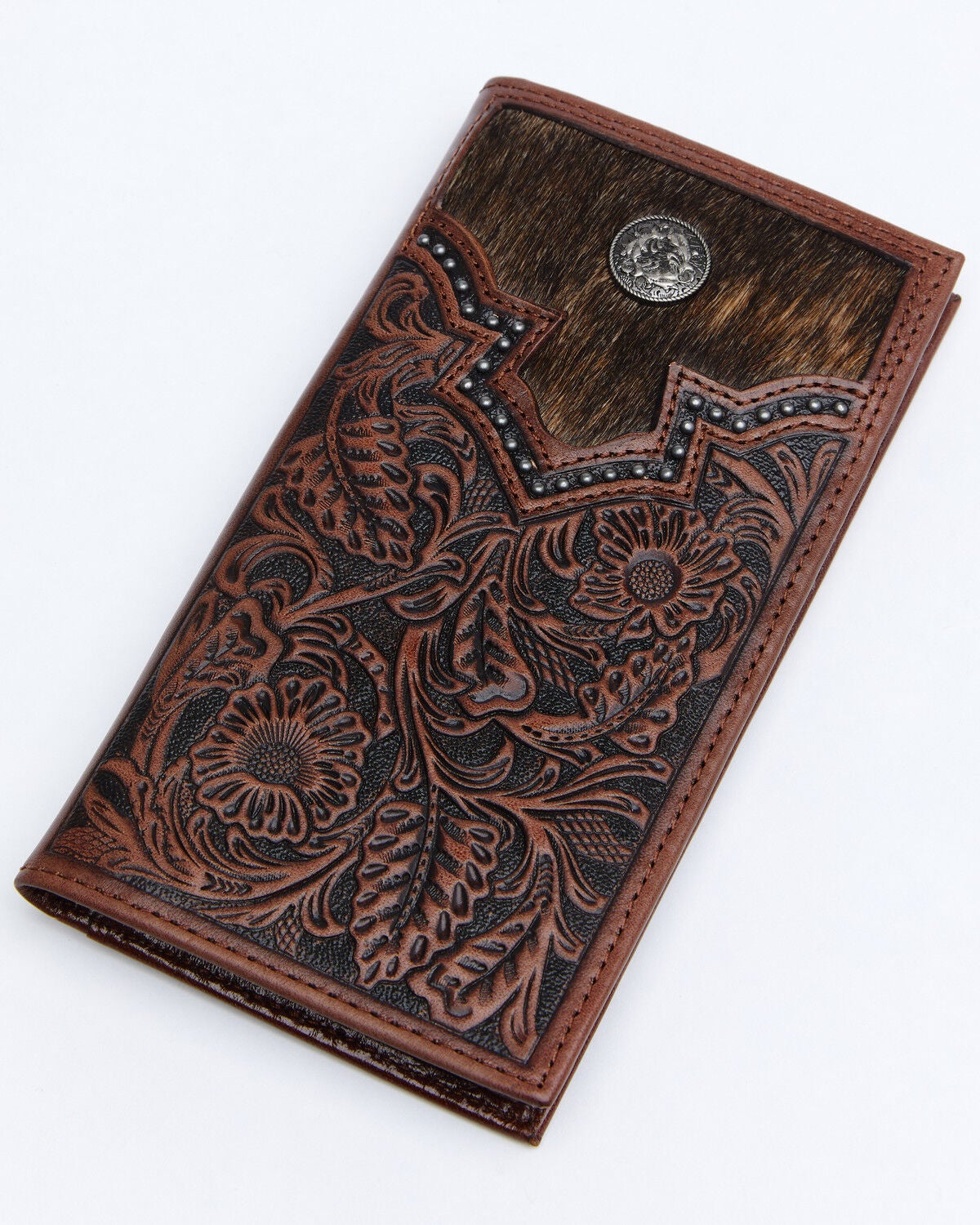 Cody James Men's Hair-On Rodeo Wallet, Brown, hi-res