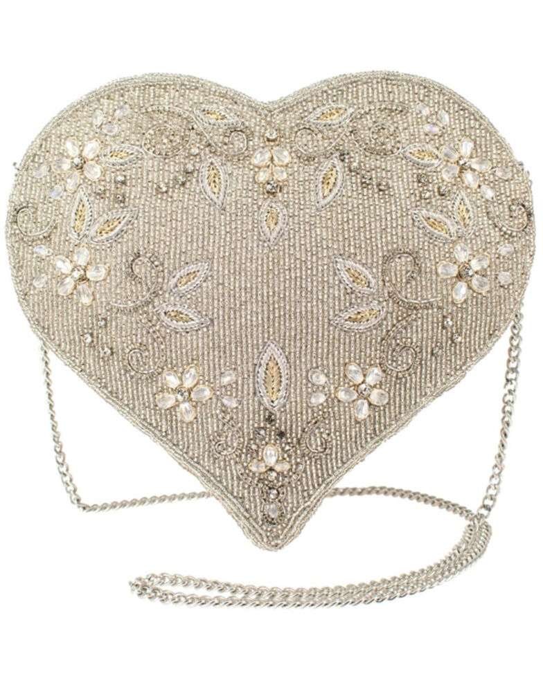 Mary Frances Women's Spark Of Love Crossbody Bridal Handbag , Silver, hi-res
